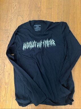 Assholes Live Forever Men's Black Long Sleeve Graphic Tee - Medium